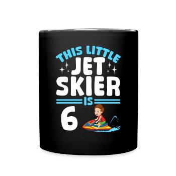 Kids Jetski Rider - This little jet skier is 6 Yea - Tasse einfarbig - Schwarz - Vorne