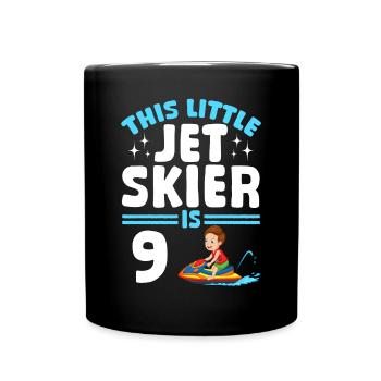 Kids Jetski Rider - This little jet skier is 9 Yea - Tasse einfarbig - Schwarz - Vorne