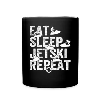 Eat Sleep Jetski Repeat - Jetskiing Jetski Racing - Mug uni - noir - Devant