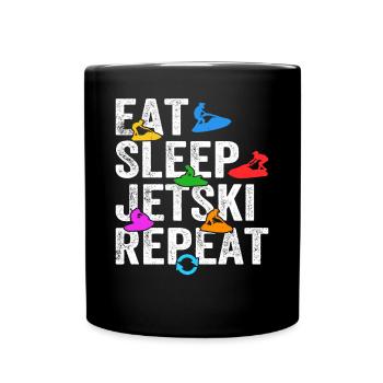 Eat Sleep Jetski Repeat - Amateur de jetski - Mug uni - noir - Devant