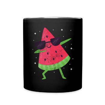 Wassermelone - Tasse einfarbig - Schwarz - Vorne
