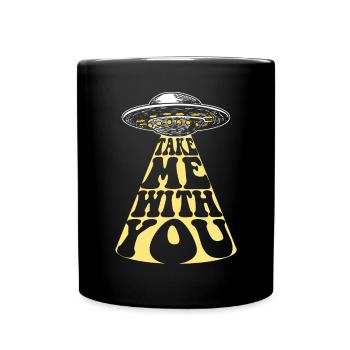 Alien UFO Alien Galaxy Geschnek - Full Colour Mug - black - Front