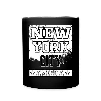 New York City America NYC USA Skyline East Coast - Full Colour Mug - black - Front