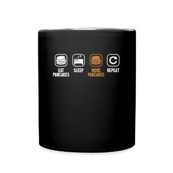 Manger Dormir Plus de crêpes Répéter les recettes Amoureux - Mug uni - noir - Devant