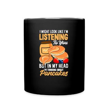 Lustiges Pfannkuchenliebhaber Geschenk - Tasse einfarbig - Schwarz - Vorne