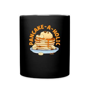 Lustiges Pfannkuchenliebhaber Geschenk - Tasse einfarbig - Schwarz - Vorne