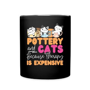 Poterie Céramiste Artiste Chat - Mug uni - noir - Devant