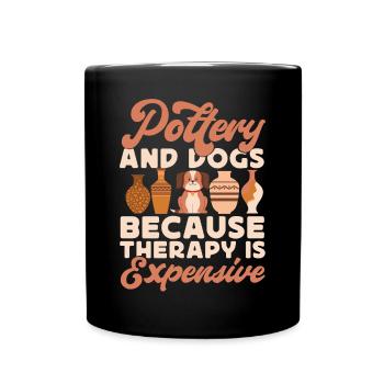 Poterie Céramique Artiste Chien - Mug uni - noir - Devant