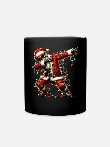 Dabbing Zombie Santa Sonnenbrille Cute Weihnachten - Tasse einfarbig - Schwarz