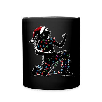 Drôle Air Guitar Guitariste Noël Chapeau Noël - Mug uni - noir - Devant