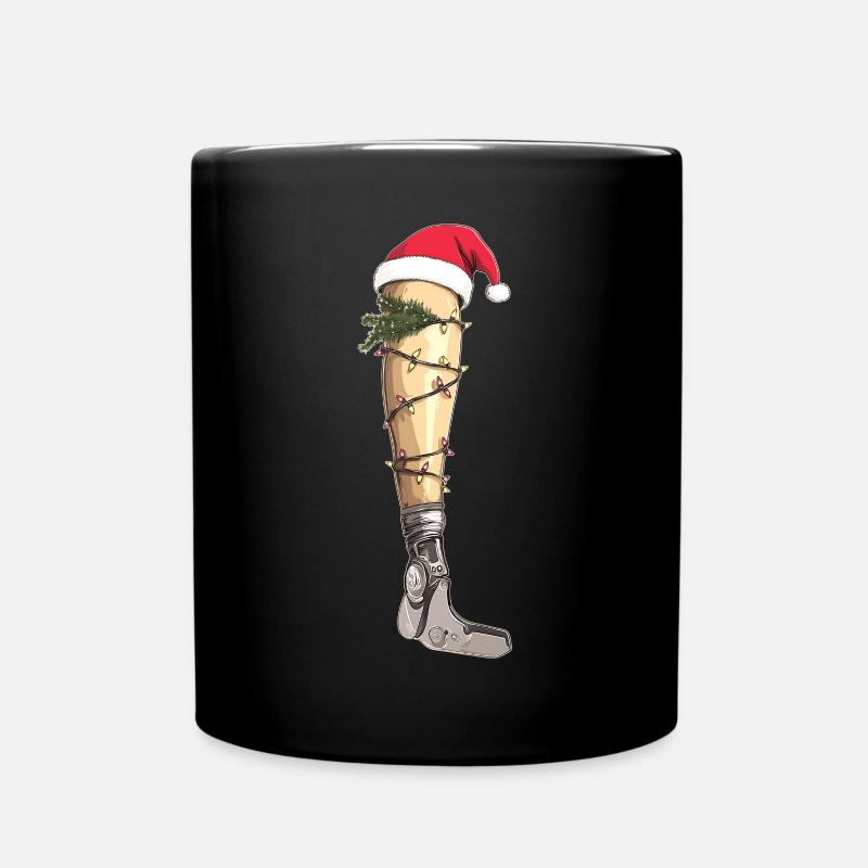 Beinprothese Amputierter Amputierter Weihnachtshut - Tasse einfarbig - Schwarz