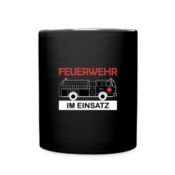 Les pompiers en action Pompier Stolz - Mug uni - noir - Devant