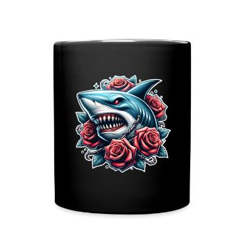 Roses de requin - Mug uni - noir - Devant