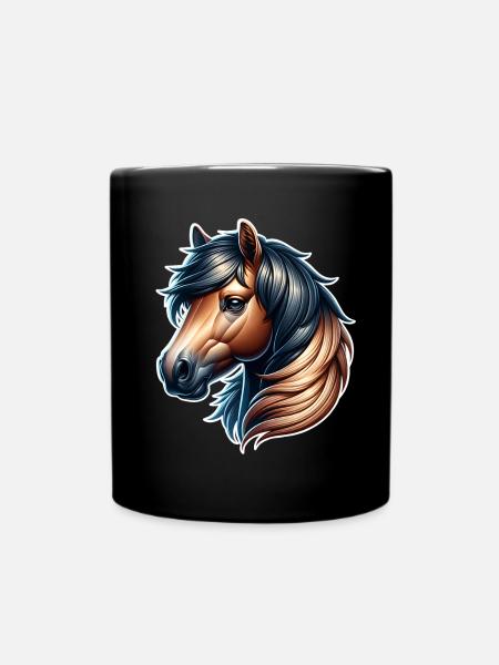 Pferd - Tasse einfarbig - Schwarz