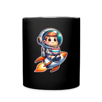 Astronaute Anniversaire Fusée - Mug uni - noir - Devant