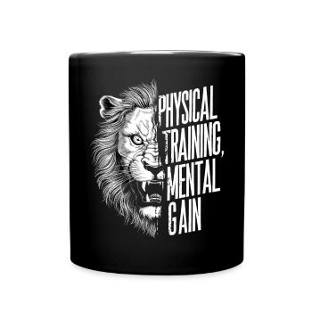 Entraînement physique Gain mental Motivation Lion - Mug uni - noir - Devant