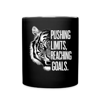 Repousser les limites Atteindre des objectifs Tigre motivant - Mug uni - noir - Devant