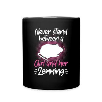 Lemming Vole Girl with Lemming - Full Colour Mug - black - Front