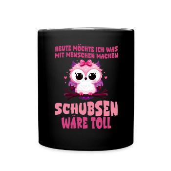 Aujourd’hui, je veux pousser les gens à hibou - Mug uni - noir - Devant