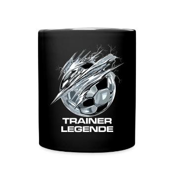 Ball Fußball Soccer - Trainer Legende - Geschenk - Tasse einfarbig - Schwarz - Vorne