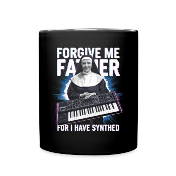 Pardonne-moi père car j’ai synthétisé un synthé drôle - Mug uni - noir - Devant