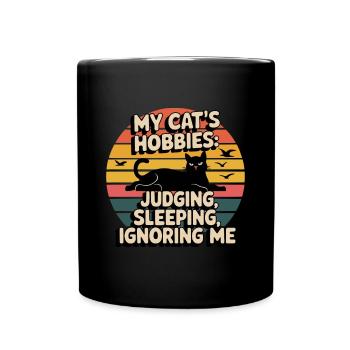 Witziger Katzen Spruch - Tasse einfarbig - Schwarz - Vorne