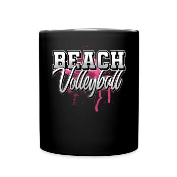 Beachvolleyball - Tasse einfarbig - Schwarz - Vorne
