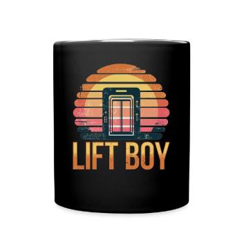 Elevator toddler & kids Lifts Boy - Full Colour Mug - black - Front