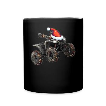 Atv Quad 4 Wheeler Weihnachten Hut Xmas - Tasse einfarbig - Schwarz - Vorne