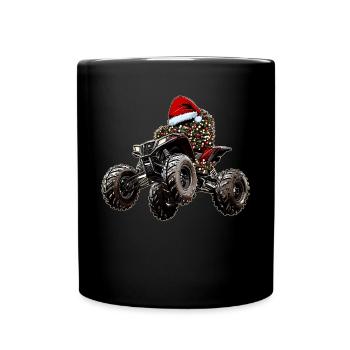 Atv Quad 4 Wheeler Weihnachten Hut Xmas - Tasse einfarbig - Schwarz - Vorne