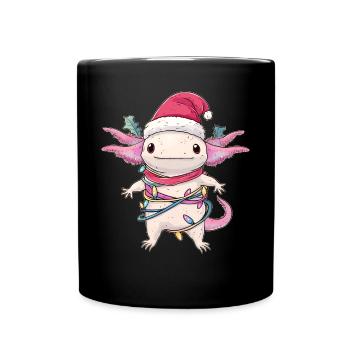 Mignon Kawaii Axolotl Père Noël - Mug uni - noir - Devant