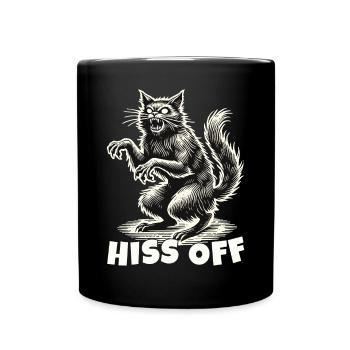 Déclaration effrayante de chat sifflant - Mug uni - noir - Devant