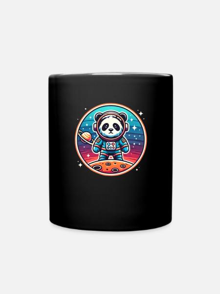 Panda Astronaut - Tasse einfarbig - Schwarz