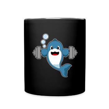Dolphin Bodybuilder Barbell Bodybuilding - Mug uni - noir - Devant