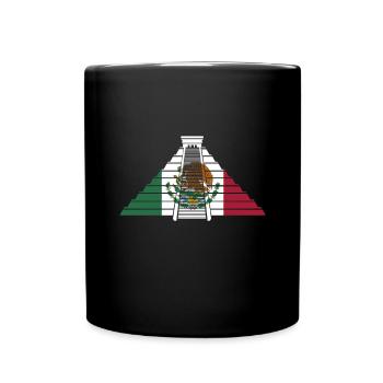 Mexiko Mexico Mexikaner Geschenk Flagge Fußball - Tasse einfarbig - Schwarz - Vorne