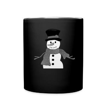 Gray Snowman - Full Colour Mug - black - Front