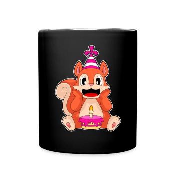 Gâteau d’anniversaire d’écureuil - Mug uni - noir - Devant