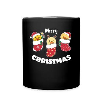 Canards mignons en chaussette de Noël pour canard de Noël - Mug uni - noir - Devant