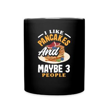 Lustiges Pfannkuchenliebhaber Geschenk - Tasse einfarbig - Schwarz - Vorne