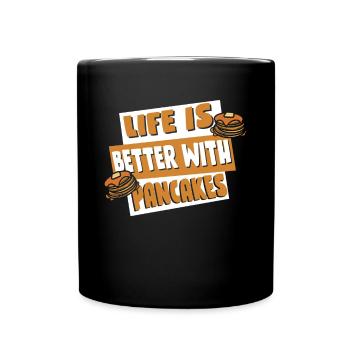 La vie est meilleure avec des recettes de crêpes Flapjack - Mug uni - noir - Devant