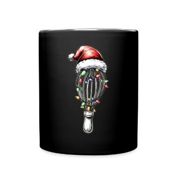 Schneebesen Weihnachtsmütze Backen Bäcker Weihnach - Tasse einfarbig - Schwarz - Vorne
