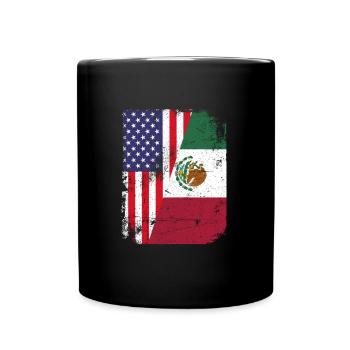 Mexico Mexico Mexican Gift Flag Football - Full Colour Mug - black - Front