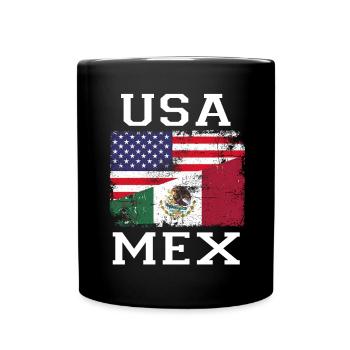 Mexiko Mexico Mexikaner Geschenk Flagge Fußball - Tasse einfarbig - Schwarz - Vorne