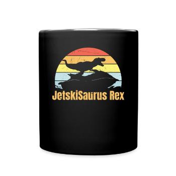 Jet Ski Saurus Rex Jet Ski Dinosaure Drôle Jet Ski Din - Mug uni - noir - Devant