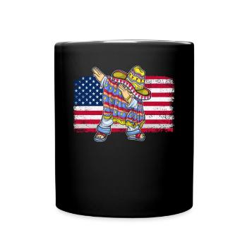 Mexiko Mexico Mexikaner Geschenk Flagge Fußball - Tasse einfarbig - Schwarz - Vorne