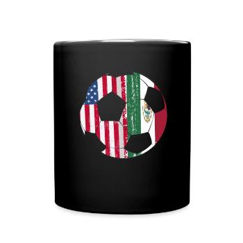Mexique Mexique Cadeau mexicain Flag Football - Mug uni - noir - Devant