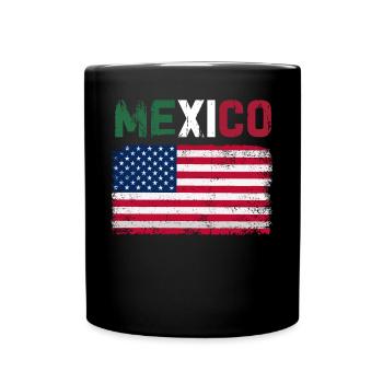 Mexico Mexico Mexican Gift Flag Football - Full Colour Mug - black - Front