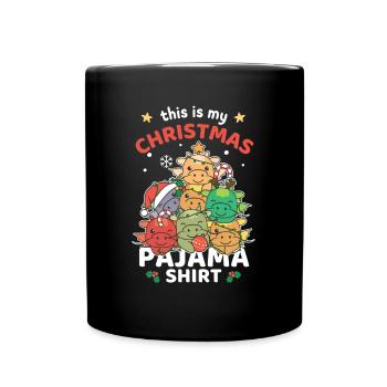 Pyjama de Noël Dragon de Noël - Mug uni - noir - Devant