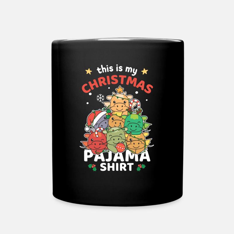 Weihnachten Drache Weihnachts Schlafanzug - Tasse einfarbig - Schwarz