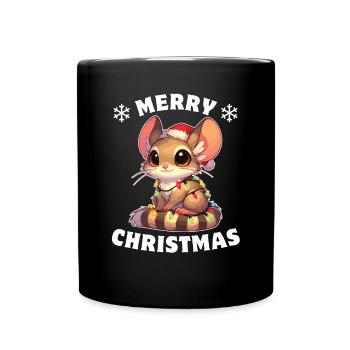 Christmas Fairy Lights Springmouse - Full Colour Mug - black - Front